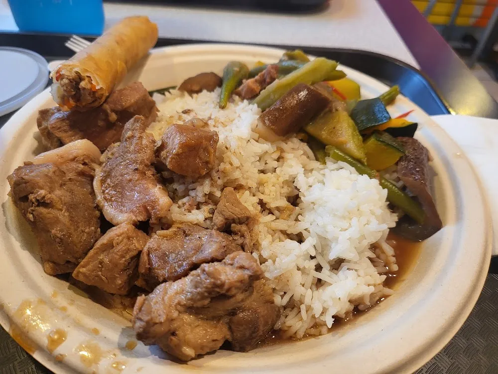 Pork with Mixed Vegetables over Rice